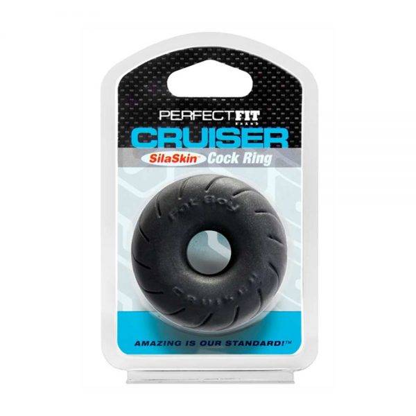Fat Boy SilaSkin Cruiser Ring - Black BONERRINGS TPE | TPR Perfect Fit Brand