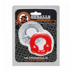 [TPR] Ultraballs 2-Pack Cockring Steel + Red BONERRINGS TPE | TPR Oxballs